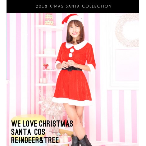 襟付きサンタワンピース