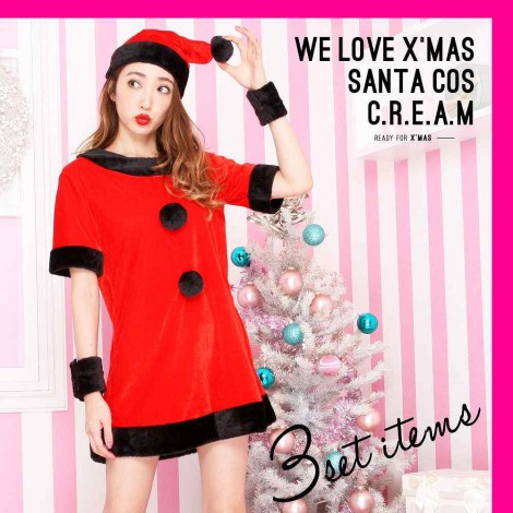 黒×赤サンタワンピース