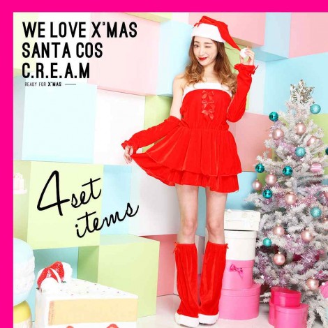 レッグ&アームウォーマーつき3連リボンドレス