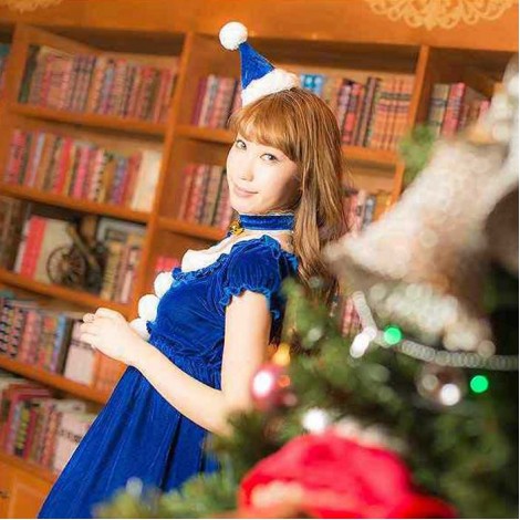 プチサンタ帽カチューシャ・チョーカーつきフリルワンピース