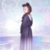 【キッズ】フードつき魔女ローブ風ワンピース