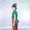 【キッズ】とんがり帽子つきピーターパン風緑×茶セットアップ