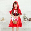 【キッズ】ケープつきコルセットデザイン赤ずきんワンピース
