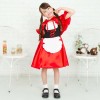 【キッズ】ケープつきコルセットデザイン赤ずきんワンピース
