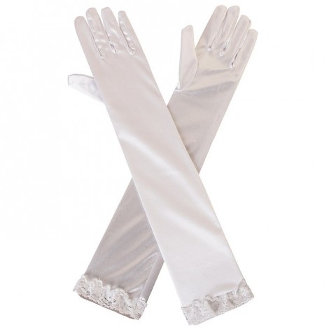 レース付きサテンロンググローブ