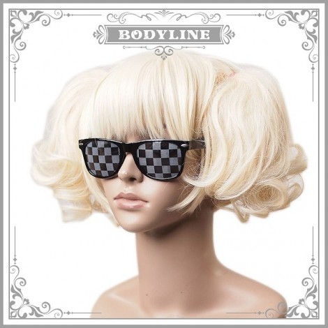 ブロックチェックレンズサングラス