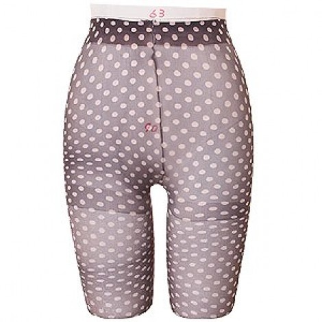 ブラウン×ベージュ水玉ラメ入り薄手プリントタイツ