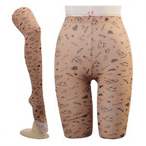 ドレスとハート柄タトゥータイツ