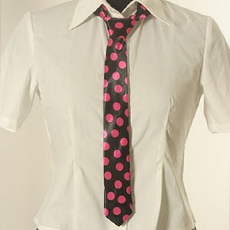 黒地×ピンクドットネクタイ