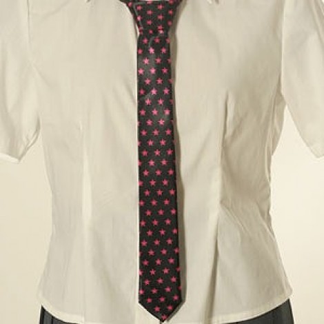 黒地×ピンク星柄ネクタイ