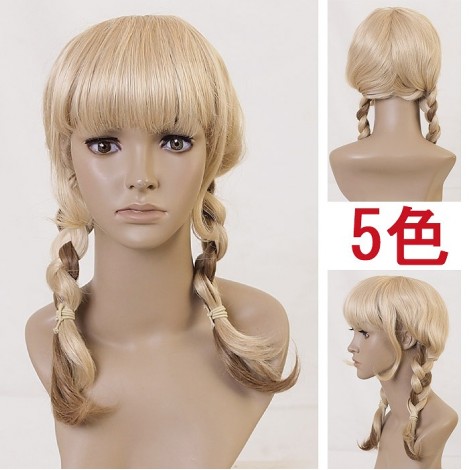 金×カラーミックス三つ編みスタイルウィッグ