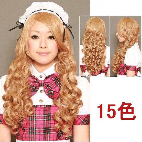 縦ロール風キツめカールのセミロングウィッグ60㎝