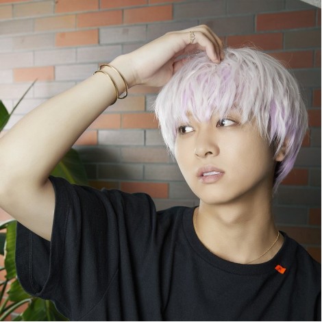 【メンズウィッグ】韓国風薄紫×シルバー
