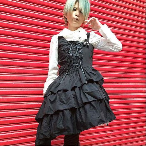 シンプルスタッズアシンメトリードレス