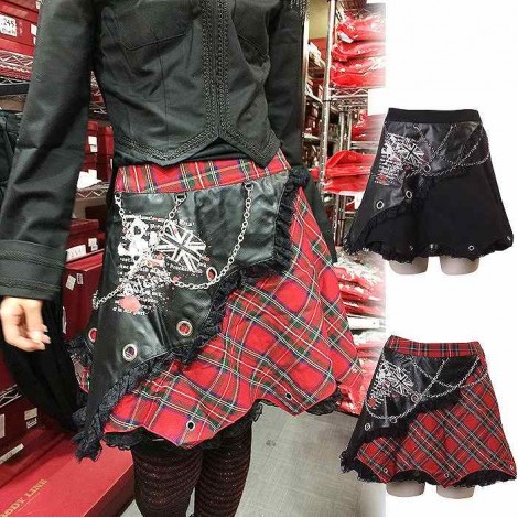 チェーン付き蝙蝠スカラップスカート