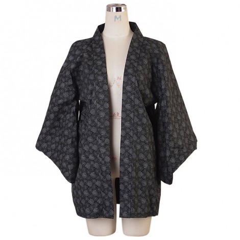 グレー薔薇柄はっぴ