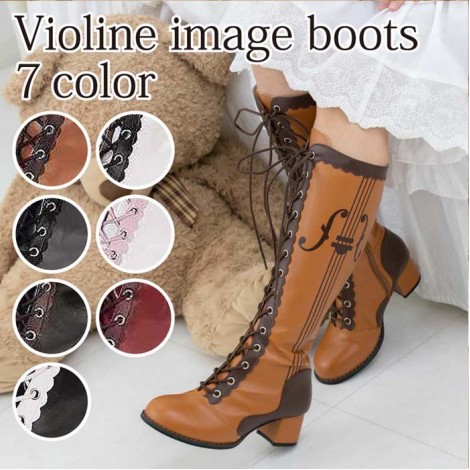 バイオリン風デザインブーツ