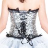 光沢ホワイト×黒レースのコルセット