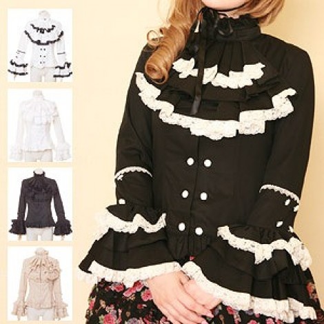 ボリューム袖&ジャボのフリルブラウス