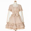 ケープつきはしごレースのリボンドレス(袖取り外し可能)
