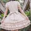 ケープつきはしごレースのリボンドレス(袖取り外し可能)