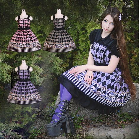 ダイヤと髑髏のジャンパースカート