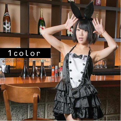 うさみみカチューシャつき3段フリルスカートバニーコスチューム