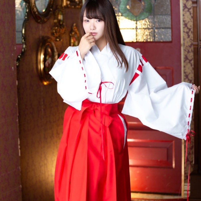 ロング丈巫女�...