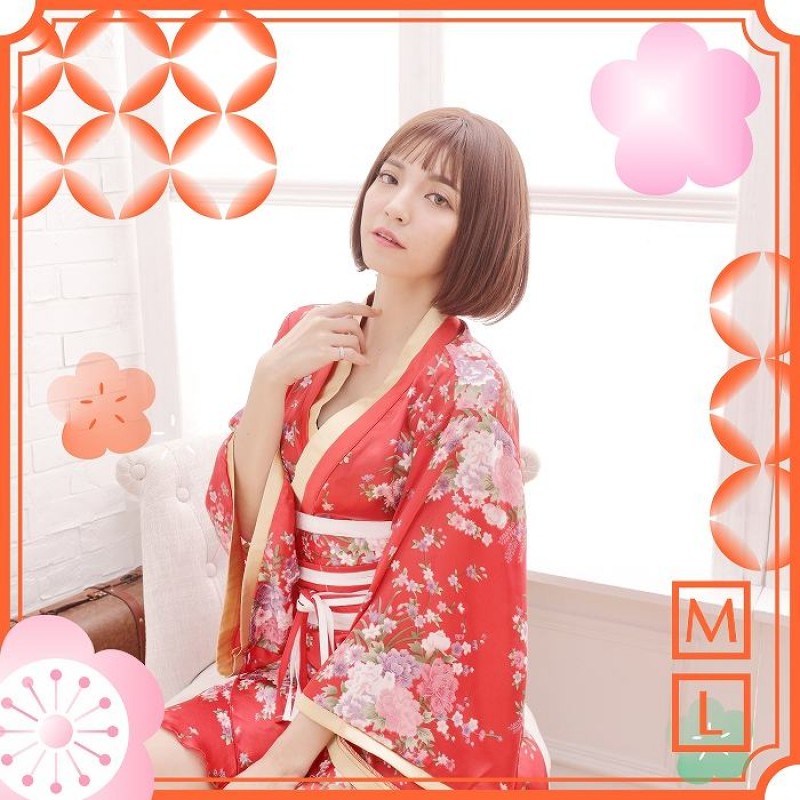 赤花柄ロング�...