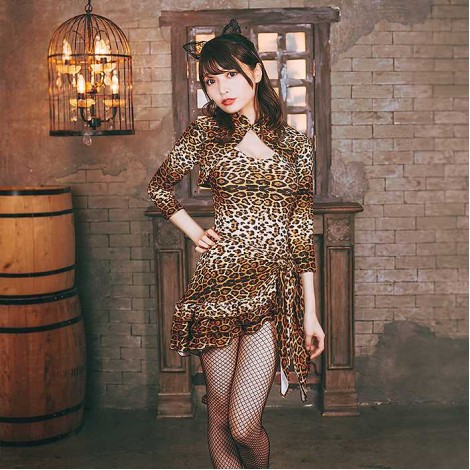 パレオ・ボレロつき女豹コスチューム4点セット