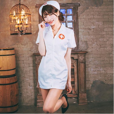 赤丸白十字の前ファスナータイトナース