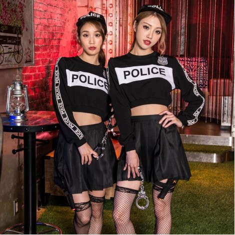 拳銃・手錠・キャップつきロゴ入りスウェットポリス6点セット