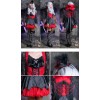 ミニハット&羽つき袖レースコルセットデザインドレス