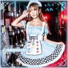 トランプマークと編み上げエプロンのアリス風オフショルメイド服