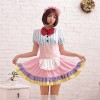 カチューシャ・リボンつきパステルカラー半袖ウェイトレスコスチューム