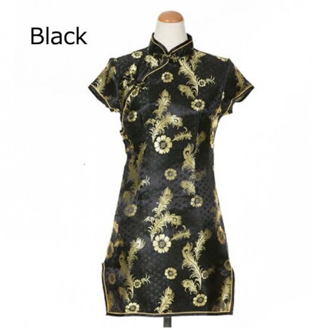 チャイナドレス　ショート丈(羽柄)