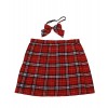 大きいサイズ リボン付き赤チェックスカート