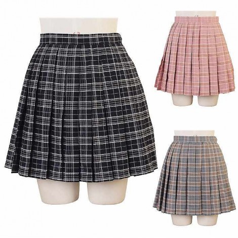 くすみカラーチェックスカート