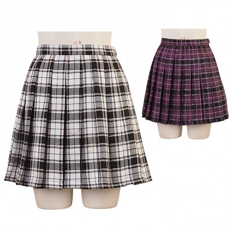 ピンクキラキラライン入りチェックスカート