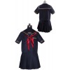 金ライン紺×赤スカーフセーラー夏服