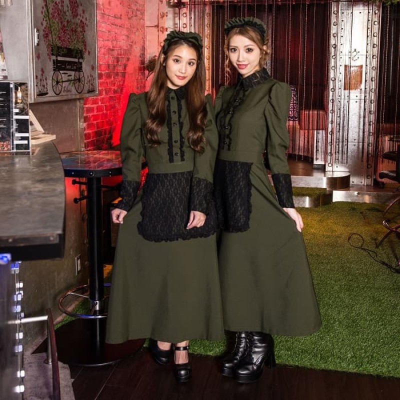 深緑×黒レース...