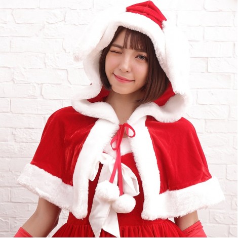 ウサ耳つきサンタケープ