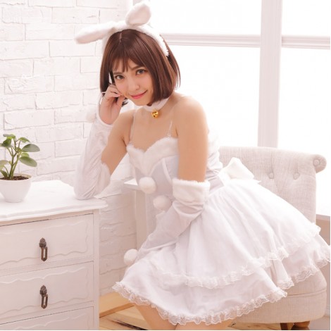 うさみみカチューシャつきベアトップワンピース