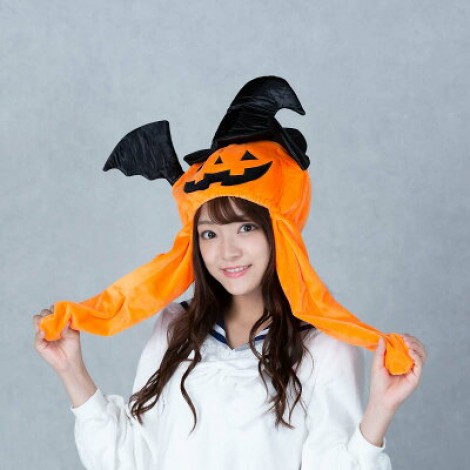 ハロウィン悪魔かぼちゃのピコ耳帽子