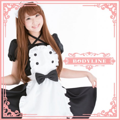 ボタンフリルエプロンメイド