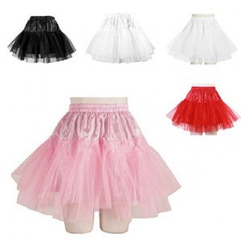 サテン切り替えチュールパニエ