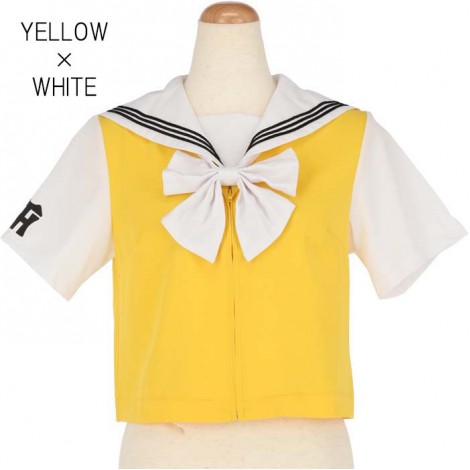 【阪神タイガース公式】袖ポイントリボンつきセーラーT　黄×白